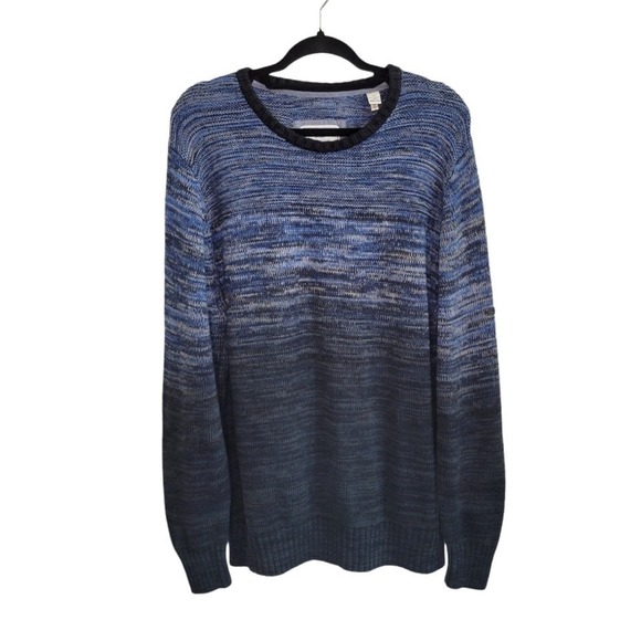 Tommy Bahama Other - Tommy Bahama Men's Size L Blue Ombre Pullover Knit Cotton Sweater Crew Neck
